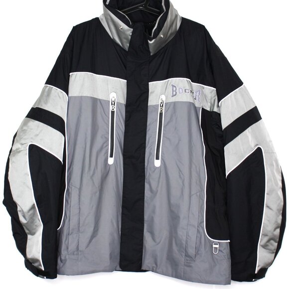 Bogner Mens 42 Spell Out Snap Zip Packable Hood Ski Snow Jacket L482